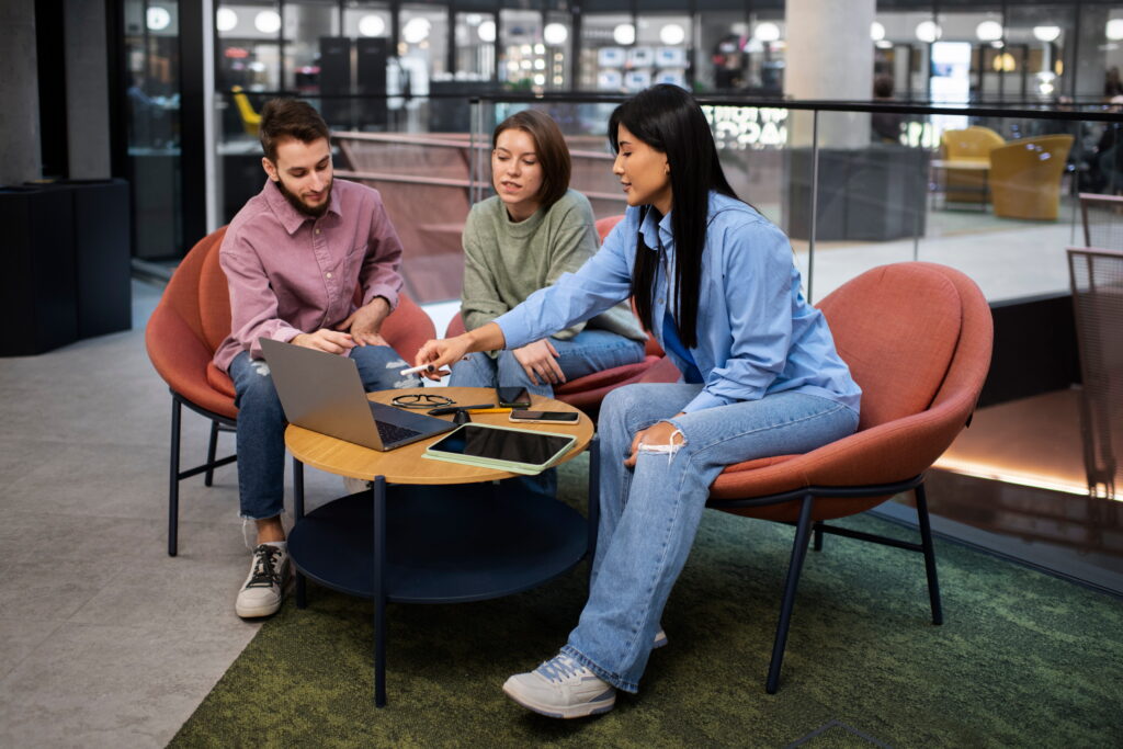 team working together on a project 