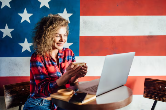 Professional updating LinkedIn profile for better job opportunities in the USA